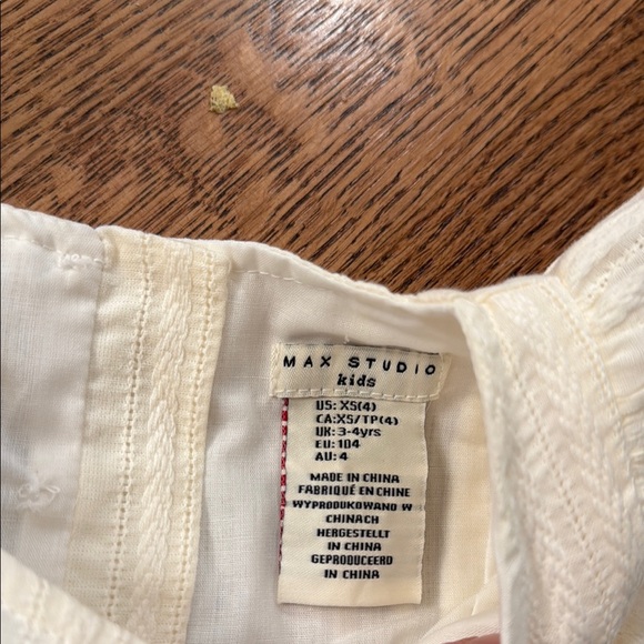 Girls' Max studio  Cream Ruffle Top - Picture 2 of 3